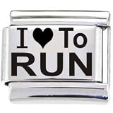 Body Candy Italian Charms Laser I LOVE TO RUN