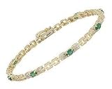 Emerald and Diamond Delicate Panther Bracelet