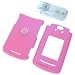 PCMICROSTORE Brand Motorola RAZR2 V8 V9m (NOT Compatible with AT&T V9) Solid Pink Snap-On Crystal Case Cover with Removable Belt Clip
