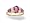 14K Yellow Gold Genuine Oval Pink Tourmaline and Diamond 3-Stone Ring - Size 4