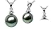 18K white gold Novia Black Tahitian cultured pearl and diamond pendant