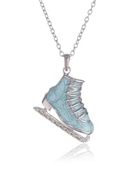 Womens Sterling Silver Skate Pendant Necklace (0.03 cttw, I-J Color, I2 Clarity), 18"