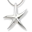Plain solid star fish Sterling Silver Pendant. Comes with a 16" Sterling Silver Necklace