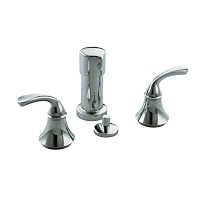 KOHLER K-10279-4-CP Forte Bidet Faucet with Sculpted Lever Handles, Polished Chrome