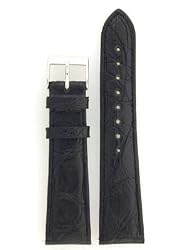 Watch Band Genuine Crocodile Black Built-In Spring Bars Ladies Length 18 millimeter