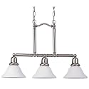 Sea Gull Lighting 66061-962 Sussex Three-Light Pendant, Brushed Nickel Finish with Satin White Glass