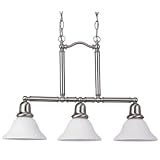 Lighting Fixtures item: Sea Gull Lighting 66061-962 Sussex Three-Light Pendant, Brushed Nickel Finish with Satin White Glass