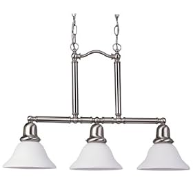 Sea Gull Lighting Sussex Three-Light Pendant, Brushed Nickel Finish with Satin White Glass... by Sea Gull Lighting