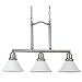 Sea Gull Lighting Sussex Three-Light Pendant, Brushed Nickel Finish with Satin White Glass #66061-962