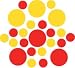 Set of 30 - Red / Yellow Circles Polka Dots Vinyl Wall Graphic Decals Stickers