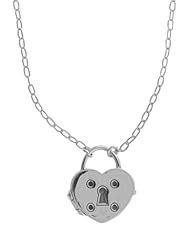 Boma Sterling Silver Heart Lock Locket, 16 inches