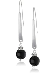 Kenneth Cole New York "Urban Rings" Black Bead Long Drop Earrings