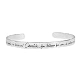 Sterling Silver To Have And To Hold, To Honor and Respect, To Love And Cherish, For Better Or For Worse, In Sickness And In Health Till Death Do Us Part Cuff Bracelet