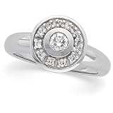 14K White Gold Diamond Engagement Ring - 0.37 Ct.