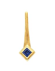 10K Yellow Gold Sapphire Pendant -- LIFETIME WARRANTY