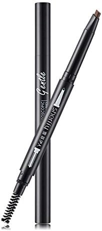 Supeva 1pcs Double Head Automatic Rotary Brow Pencil Waterproof Long-lasting Eyebrow Pencil Enhancer (gray+black)