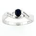 14-Karat White Gold Sapphire and Diamond Ring