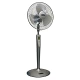 16-Inch Pedestal Fan w/Auto-On (Graphite/Silver)