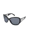 Salvatore Ferragamo Swarovski Crystal Gancini Round Sunglasses black/smoke