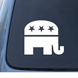 REPUBLICAN ELEPHANT - Politics - Car, Truck, Notebook, Vinyl Decal Sticker #1122 | Vinyl Color: White