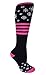 MOXY Socks Black with Pink Full-Cushion The Blizzard Extreme Knee-High Dead Lift Socks