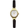 Timex 19381 Women's Petite Gold-Tone Dress Watch with Mother of Pearl Dial and Black Genuine Leather Band
