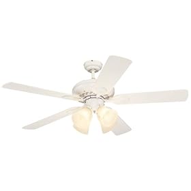 Westinghouse 7807900 Swirl Four-Light 52-Inch Five-Blade Ceiling Fan, White with Frosted... by Westinghouse