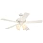 Westinghouse 7807900 Swirl Four-Light 52-Inch Five-Blade Ceiling Fan, White with Frosted Swirl Globes
