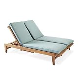 New Grade A Teak Multi Position Sun Double Chaise Lounger Steamer with silde out Tray with cushions sold separately