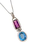 Sterling Silver Amethyst and Blue Topaz Pendant