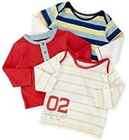 3 Pack Pure Cotton Striped T-Shirts