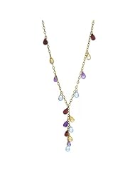 14 Karat Yellow Gold Semi Precious Stone Drop Necklace (16 inch)
