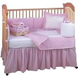 Seersucker Pink Four-Piece Baby Bedding Set