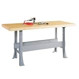 Quick Ship: Two Station Workbench with Steel Legs Vise: 2 Vises