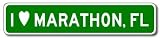I Love MARATHON, FLORIDA City Limit Sign - Aluminum - 4 x 18 inches
