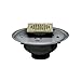 Oatey 72203 PVC Adjustable Commercial Drain with 6-Inch CHR Grate and Square Ring, 3-Inch