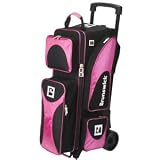 Flash Players Series Black/Pink Triple Bowling Ball Roller Bag