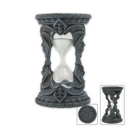Gothic Halloween Skull Bat Sand Timer Decoration Figurine Collectible