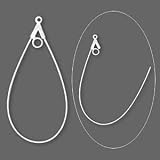 Earring Teardrop Shape Hoop Add a Bead 40x22 2 pair
