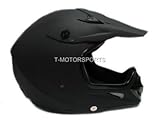 Flat Matte Black Motorcross ATV MX Off-road Dirt Bike Helmet (Large)