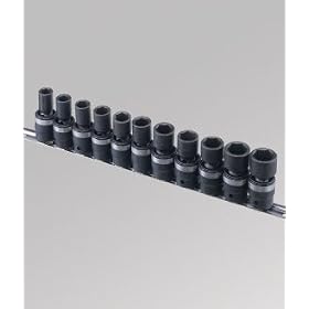 11 Piece 1/2" Dr. Metric Swivel Impact Socket Set
