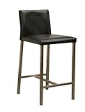Bonded Leather Counter Stool in Black By Diamond Sofa