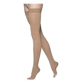 Sigvaris Select Comfort Thigh High With Grip Top 20-30mmHg Unisex Open Toe, M3, Crispa