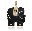 Classic 14 KT Yellow Gold Black Onyx 14K Elephant Pendant 14K Charm