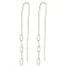 18kt Gold over Sterling Silver Triple Leaf U Ear Thread Earrings