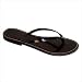 Women's Skinny Leather Flip Flop in Black Patent