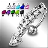Dangling Pink Heart Belly Ring Body Jewelry