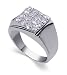 Attractive Mens .925 Sterling Silver Band Cubic Zirconia Ring