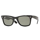 RAY BAN 2140 ORIGINAL WAYFARER 901/58 BLACK POLARIZED PLASTIC SUNGLASSES, 50mm-22mm (SMALL SIZE)