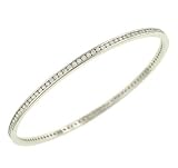 Thin Round Channel Diamond Bangle Bracelet 2.00cttw